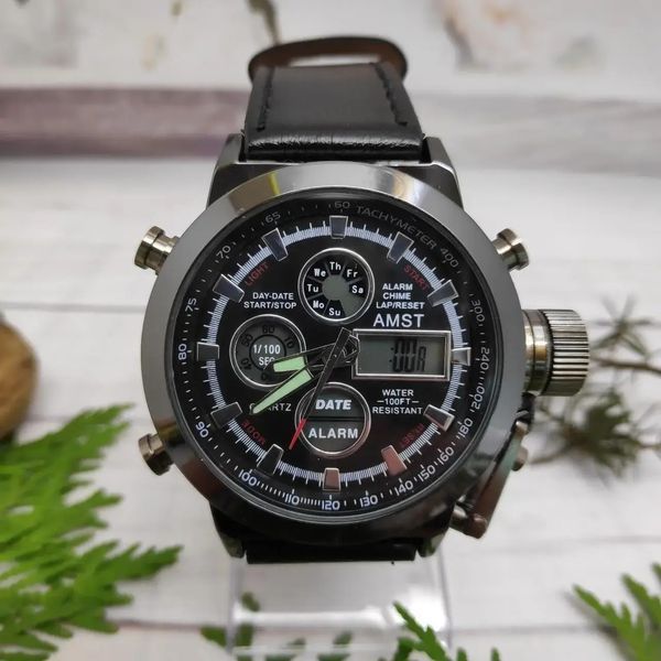 Наручний чоловічий годинник AMST Watch / Армійський чоловічий годинник з підсвічуванням вологостійкий G3149 фото
