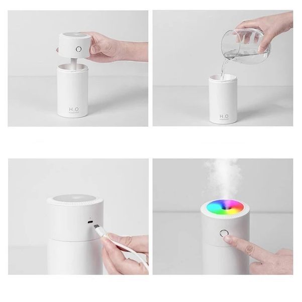 Зволожувач повітря з підсвіткою H2O Colorful HUMIDIFIER білий, USB NH200 фото