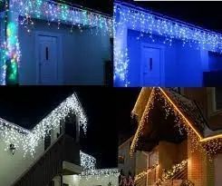 Новорічна святкова гірлянда бахрома 120 Led прозорий провід 3х0.5 м Dyd4141 фото