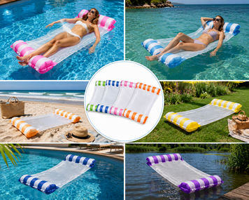 Надувний водний гамак, пліт / Матрац для плавання Pool Loungers / Гамак для плавання з надувними камерами KARMA554 фото