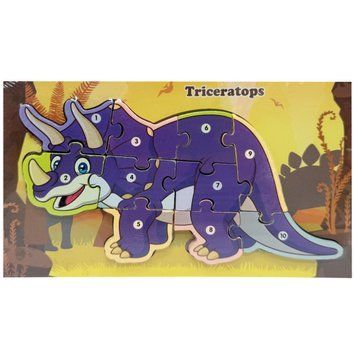 Дерев'яний пазл-вкладиш "Triceratops" MD 1924-9, 10 елементів MD 1924-9 фото