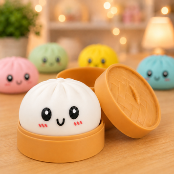 Антистрес-іграшка Squishy &laquo;Пельмешка&raquo; у коробочці / Сквіш бао-булочка, пельмень 5,5 см / Іграшка антистрес сквіш Squishy Dumpling Jam1712 фото