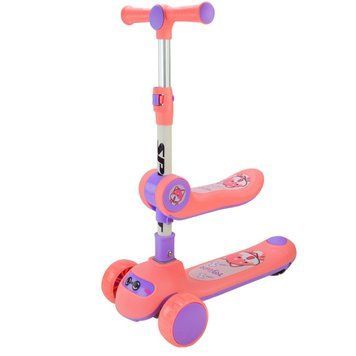 Самокат дитячий 3-х колісний SC2422(Pink) 3в1 колеса що світяться, рожевий SC2422(Pink) фото