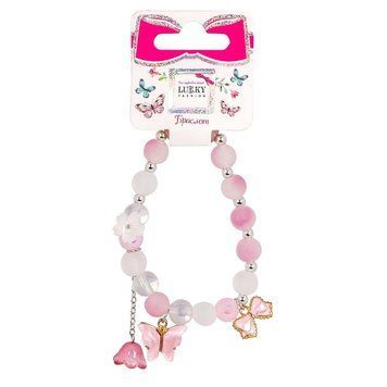 Дитячі браслети Fashion T24784 рожевий, з трьома підвісками T24784 фото