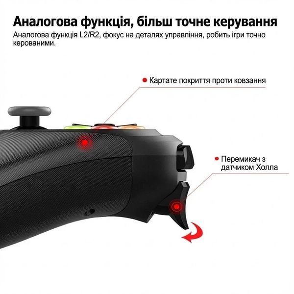Геймпад iPEGA PG-9078 Bluetooth, бездротовий джойстик для Android, iOS, ПК, універсальний, чорний PG9078 фото