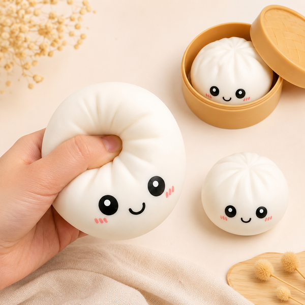 Антистрес-іграшка Squishy &laquo;Пельмешка&raquo; у коробочці / Сквіш бао-булочка, пельмень 5,5 см / Іграшка антистрес сквіш Squishy Dumpling Jam1712 фото