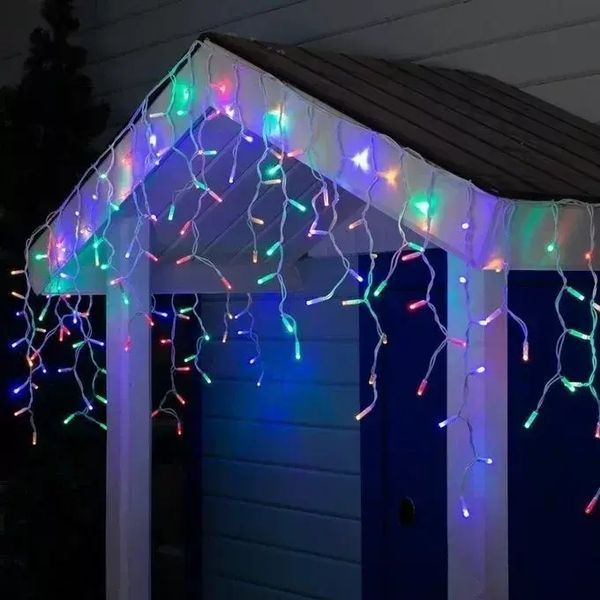 Новорічна святкова гірлянда бахрома 120 Led прозорий провід 3х0.5 м Dyd4141 фото