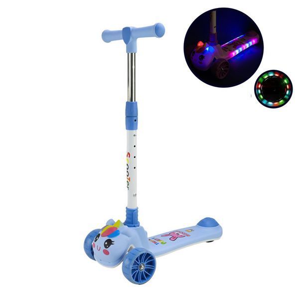 Дитячий самокат триколісний SC2619(Blue) колеса PU, з музикою та світлом SC2619(Blue) фото