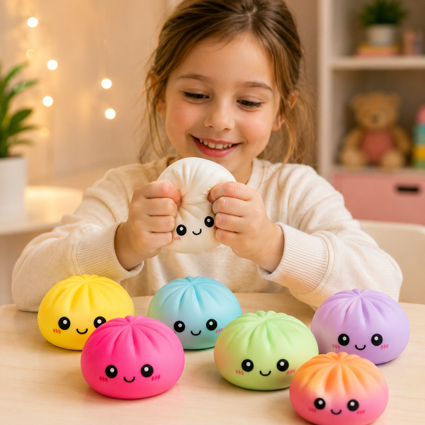 Антистрес-іграшка Squishy &laquo;Пельмешка&raquo; у коробочці / Сквіш бао-булочка, пельмень 5,5 см / Іграшка антистрес сквіш Squishy Dumpling Jam1712 фото