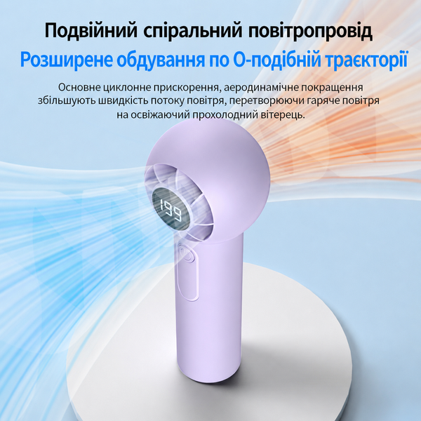 Портативний складний вентилятор з LED-екраном / Вентилятор ручний акумуляторний Jet Turbo Т-237 2019762 фото