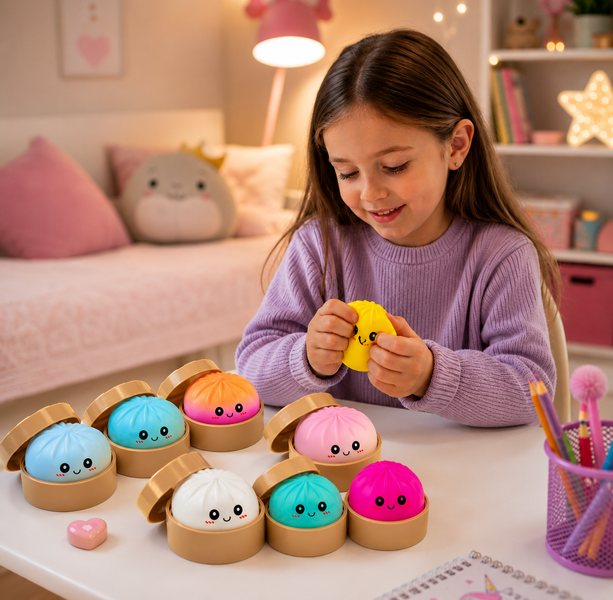 Антистрес-іграшка Squishy &laquo;Пельмешка&raquo; у коробочці / Сквіш бао-булочка, пельмень 5,5 см / Іграшка антистрес сквіш Squishy Dumpling Jam1712 фото