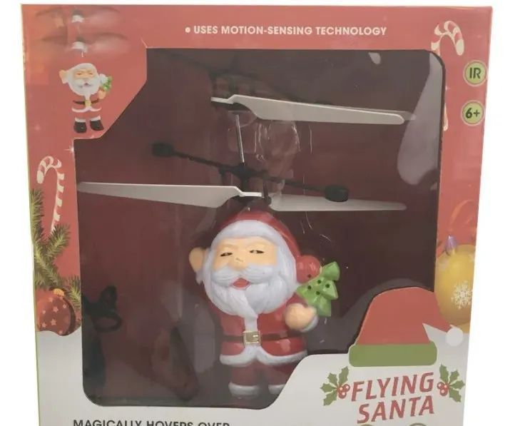 Літаюча іграшка Flying Santa літаючий Дід Мороз Cанта Клаус 80122564 фото