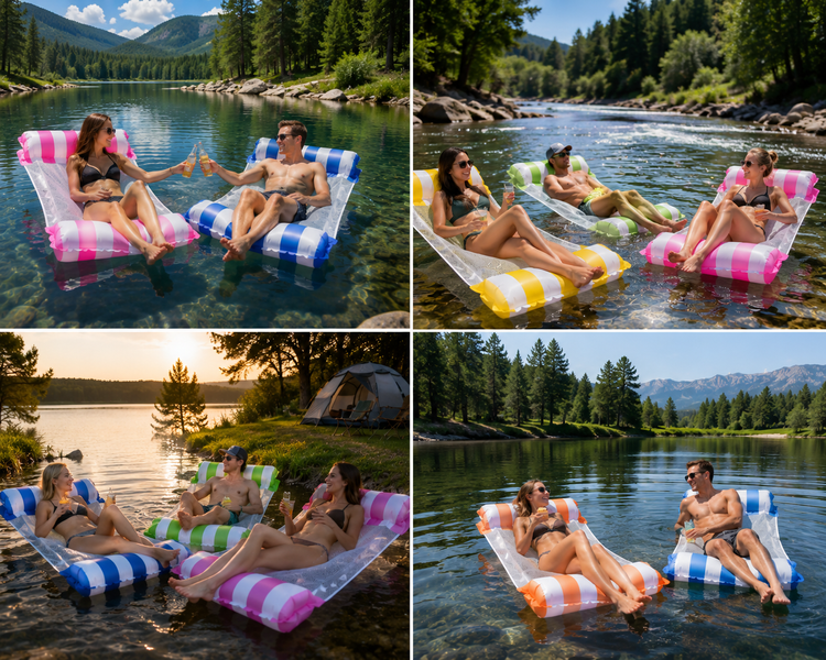 Надувний водний гамак, пліт / Матрац для плавання Pool Loungers / Гамак для плавання з надувними камерами KARMA554 фото