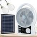 Вентилятор портативний Solar з USB, Bluetooth, MP3, FM-радіо / Акумуляторний вентилятор з LED підсвічуванням, 2 швидкості, 6Вт 5500 мАг M17199 фото 1