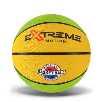 М'яч баскетбольний Extreme Motion BB1485 № 7, 520 грам Зелено-жовтий BB1485(Green-Yellow) фото