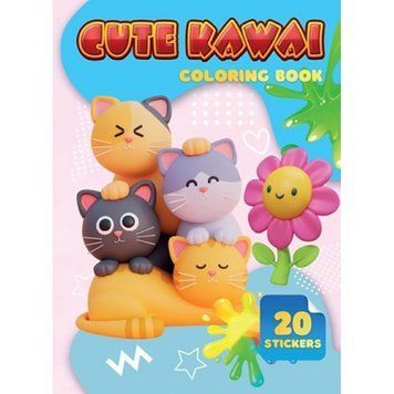 Дитяча розмальовка Cute Kawai А06012505, 20 наліпок А4 А06012505 фото