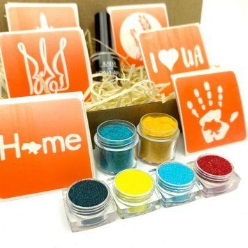 Набір для біо-тату "Я люблю Україну - гліттер" set-i-love-ukraine-glitte set-i-love-ukraine-glitte фото