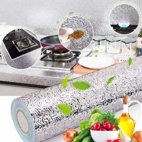 Універсальна самоклеюча нано-плівка для кухні (Алюмінієва фольга) 5м an25963210 фото