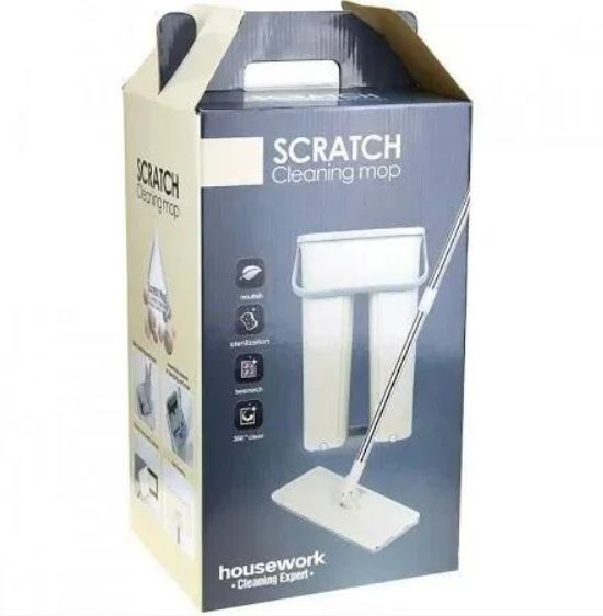 Швабра та Відро Велике Scratch Cleaning Mop зі складаною ручкою та системою віджиму ScratchCleaning фото