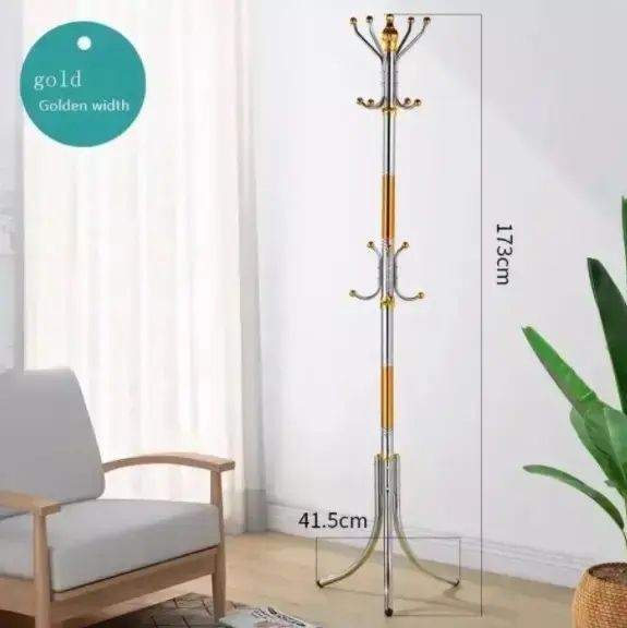 Металева підлогова стійка-вішалка для одягу Coat Rack тренога 16 гачків 5408797 фото