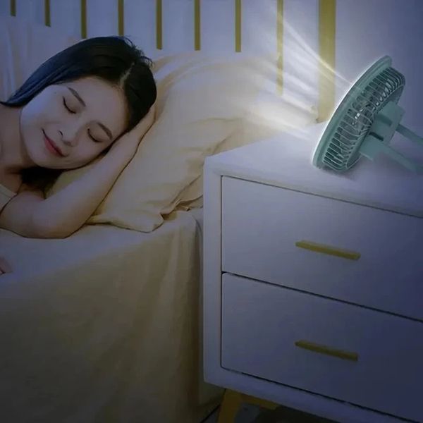 Портативний вентилятор акумуляторний із кільцевою лампою Breeze Silent Fan бездротовий, 3 режими, регулювання NAF33 фото