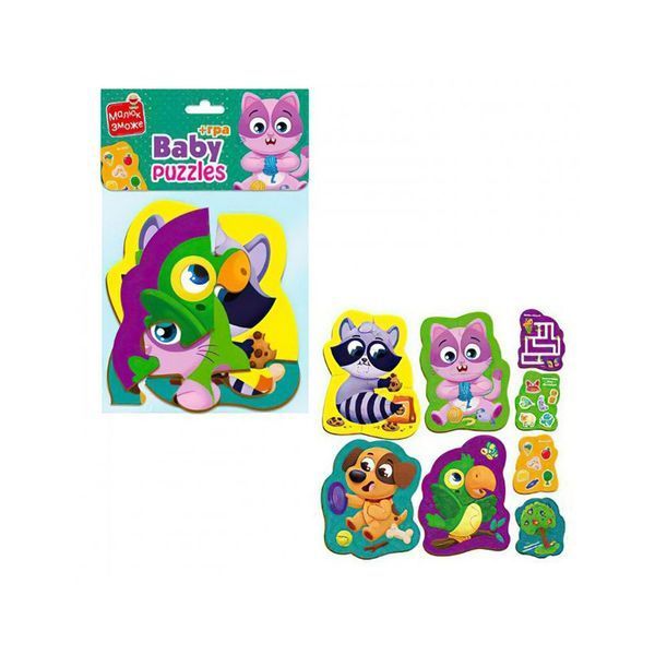 Пазли максі з грою Малюк Зможе &laquo;Хатні улюбленці&raquo; Vladi Toys VT1722-21 Укр VT1722-21 фото