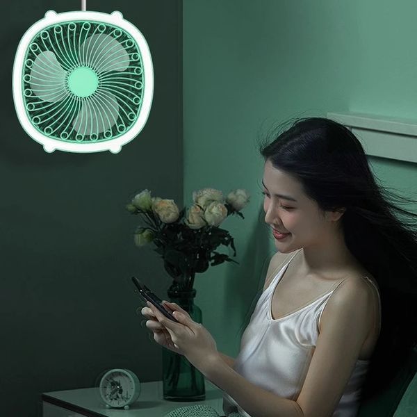 Портативний вентилятор акумуляторний із кільцевою лампою Breeze Silent Fan бездротовий, 3 режими, регулювання NAF33 фото