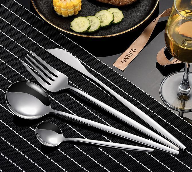 Набір столових приладів Kitchen Ware 24 шт. з нержавіючої сталі на 6 персон Silver PR-2-65 фото