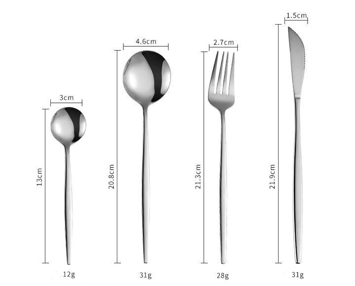 Набір столових приладів Kitchen Ware 24 шт. з нержавіючої сталі на 6 персон Silver PR-2-65 фото
