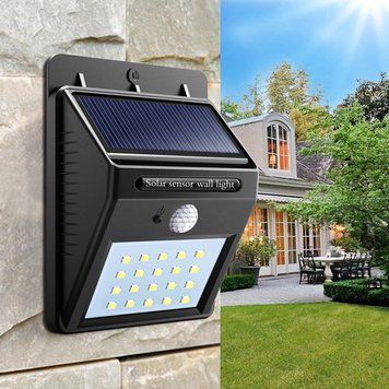 Світлодіодний Навісний ліхтар із датчиком руху 609 + solar 20 діодів 381159 фото