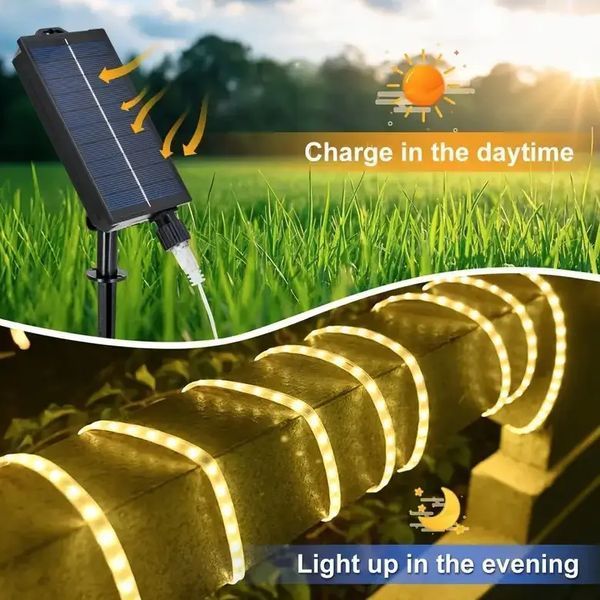 LED гірлянда із сонячною батареєю 10 м (тепле біле світло) MA-762 фото
