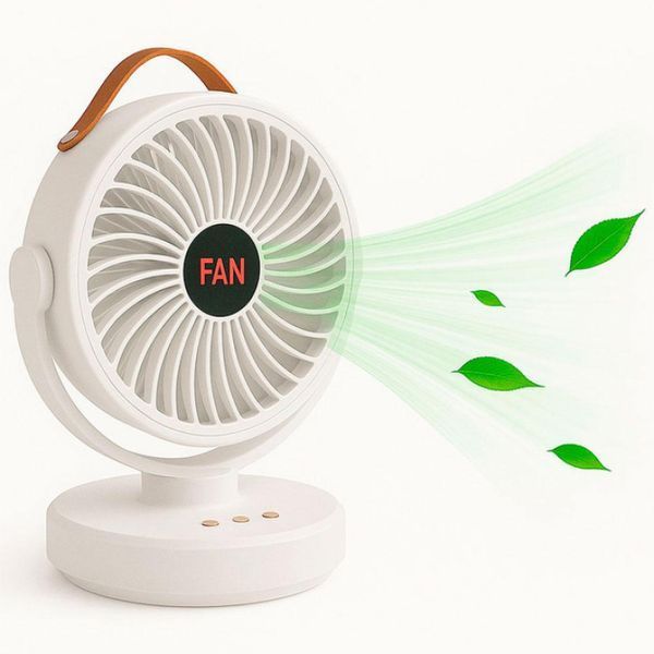Акумуляторний міні вентилятор VU-05/FS-25 з поворотом / Вентилятор Mini fan з LED-підсвічуванням та USB M17135 фото