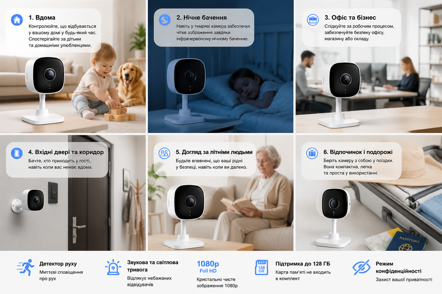 Бездротова міні-камера / IP-камера / камера відеоспостереження з WiFi G10157 фото