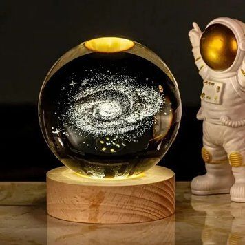Світлодіодна кришталева куля, декоративна універсальна 3D нічниця, кришталева куля Jam11414 фото
