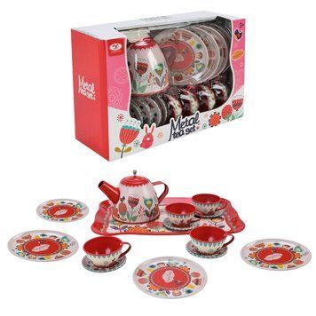 Дитячий набір посуду Tea set 620-C5 метал, 14 предметів 620-C5 фото