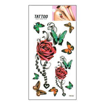 Тимчасове татуювання "Троянди - Метелик Tattoo" 1020-HM1203 1020-HM1203 фото