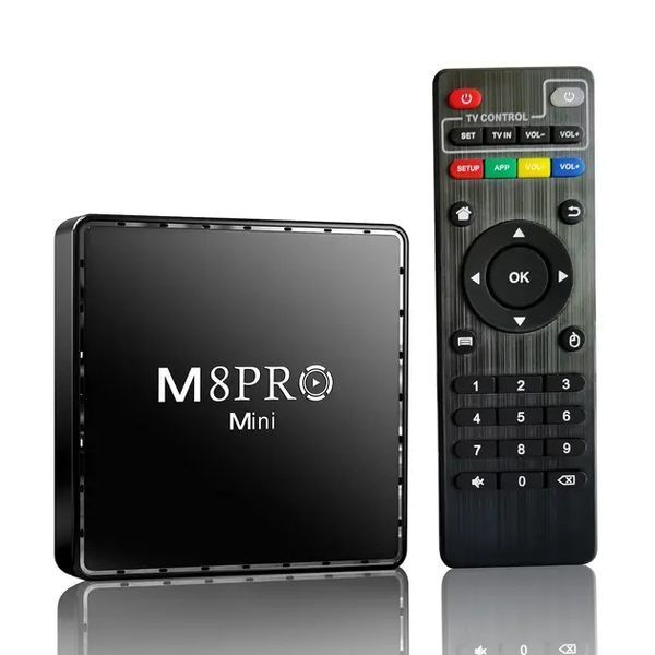Ігрова андроїд ТВ приставка з Android TV + 2 джойстики M8PRO Mini ретро консоль PS1, Dendy, Sega M8Рro фото