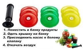 Вакуумна система консервування 9 кришок та насос 509874541210 фото
