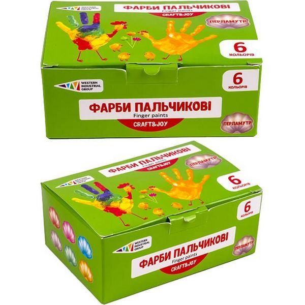 Дитячі пальчикові фарби "Перламутр" 322074/Cr 6 кольорів по 40 мл 322074/Cr фото