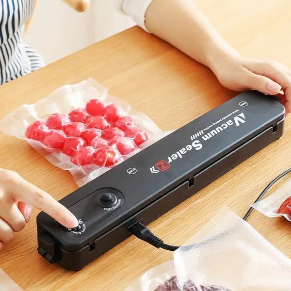 Вакууматор Vacuum Sealer вакуумний пакувальник для їжі, побутовий вакууматор чорний G789562013 фото
