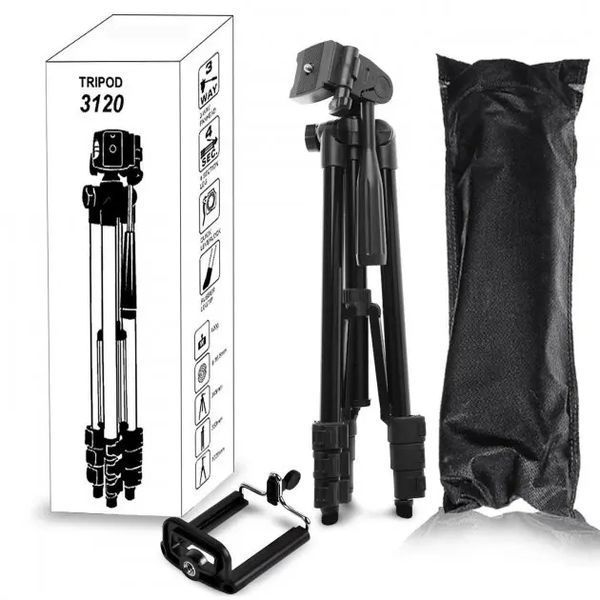 Штатив металевий універсальний для телефону та фотоапарата Tripod 3120 портативний трипод 0,35-1.02м 2054632158 фото