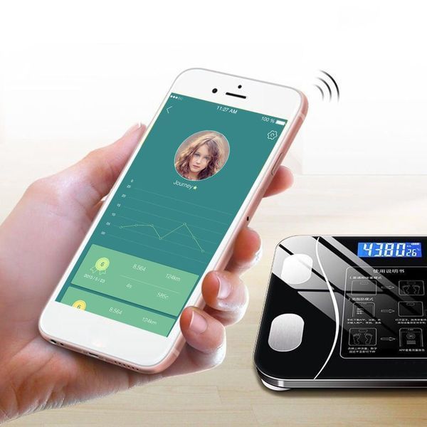 Підлогові розумні фітнес-ваги Bluetooth до 180 кг A-8003/Смарт ваги з застосунком A-8003 фото