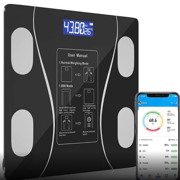 Підлогові розумні фітнес-ваги Bluetooth до 180 кг A-8003/Смарт ваги з застосунком A-8003 фото