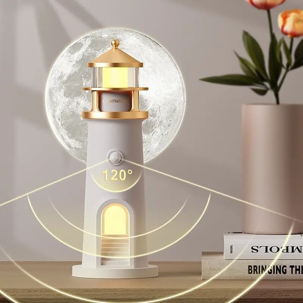 Нічний маяк з проекцією місяця LightHouse проектор місяця з акумулятором M17287 фото