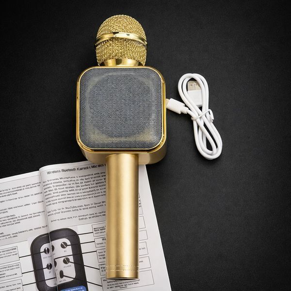 Караоке-мікрофон Bluetooth DM WS1818 з динаміками бездротова колонка мікрофон для співу Жовтий WS1818 фото