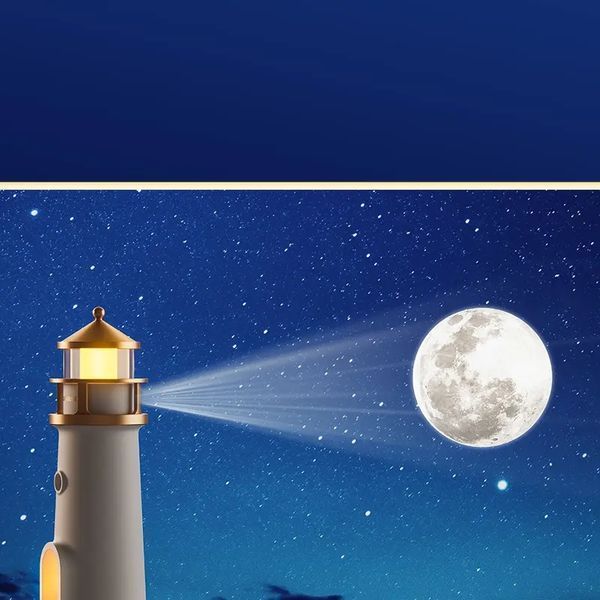 Нічний маяк з проекцією місяця LightHouse проектор місяця з акумулятором M17287 фото