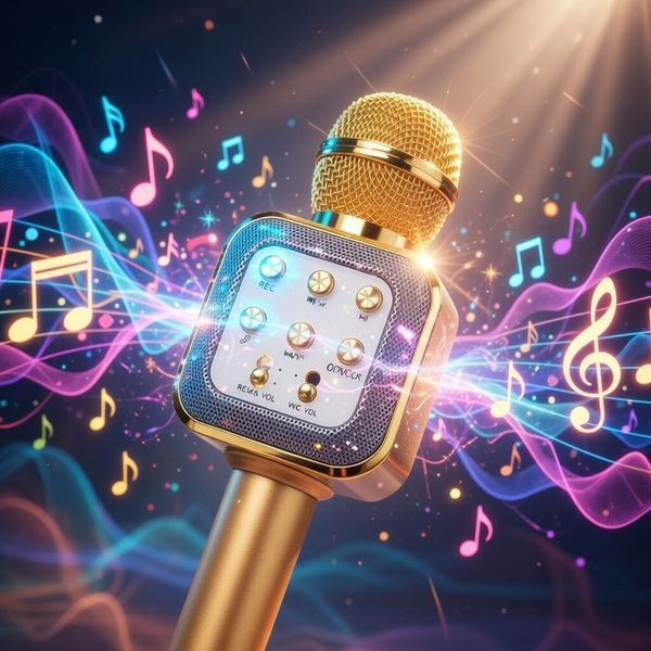 Караоке-мікрофон Bluetooth DM WS1818 з динаміками бездротова колонка мікрофон для співу Жовтий WS1818 фото