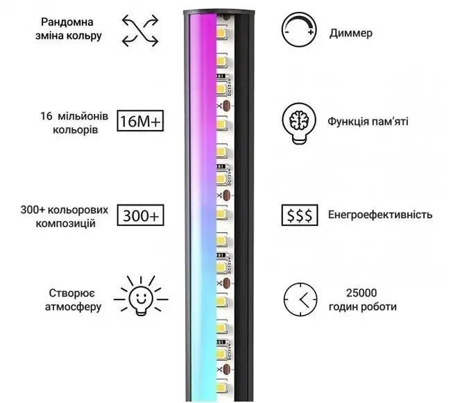 Кутовий LED торшер Ledox Design з пультом та регульованою яскравістю 330 колірних комбінацій 20500000011 фото