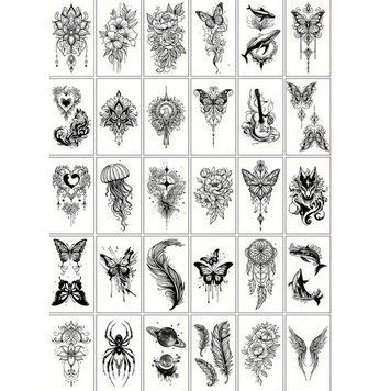 Набір дитячих тимчасових татуювань "Чорні міні №4" black-tattoo-mini-set-4-H black-tattoo-mini-set-4-H фото