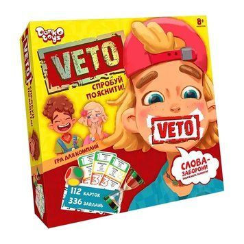 Дитяча настільна розважальна гра "VETO" VETO-01-01U укр. мовою VETO-01-01U фото